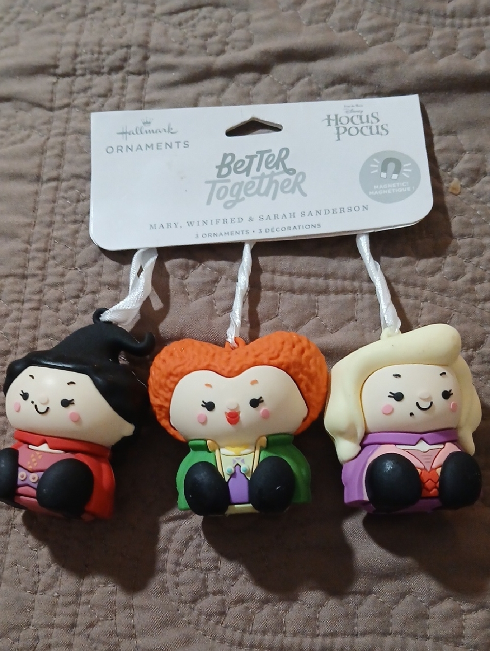Hallmark Hocus Pocus Trio Ornament Set - Black, Orange, Blonde